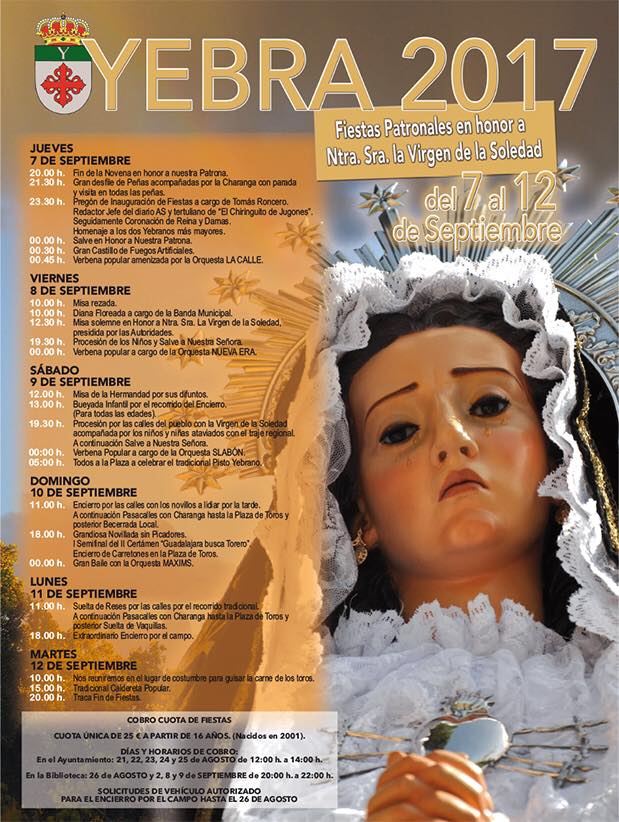 Fiestas patronales en honor a la Virgen de la Varga 2017 Yebra